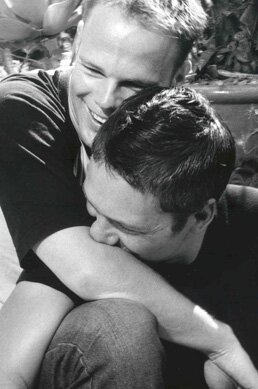Gay couple laughing